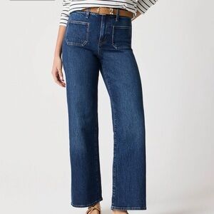 J. Crew Dark Blue High-Rise Wide Leg Jeans